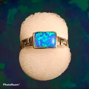 Sterling Silver & Blue Opal Ring